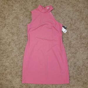 Pink Asymmetrical Bodycon Dress Women's Large